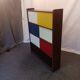 Display cabinet in the style of mondrian