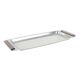 Plateau rectangulaire en acier inoxydable, design danois, années 1970, fabriqué au Danemark