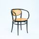 Chaises en bois cintré Thonet avec cannage 214f 210r, ensemble de 2.