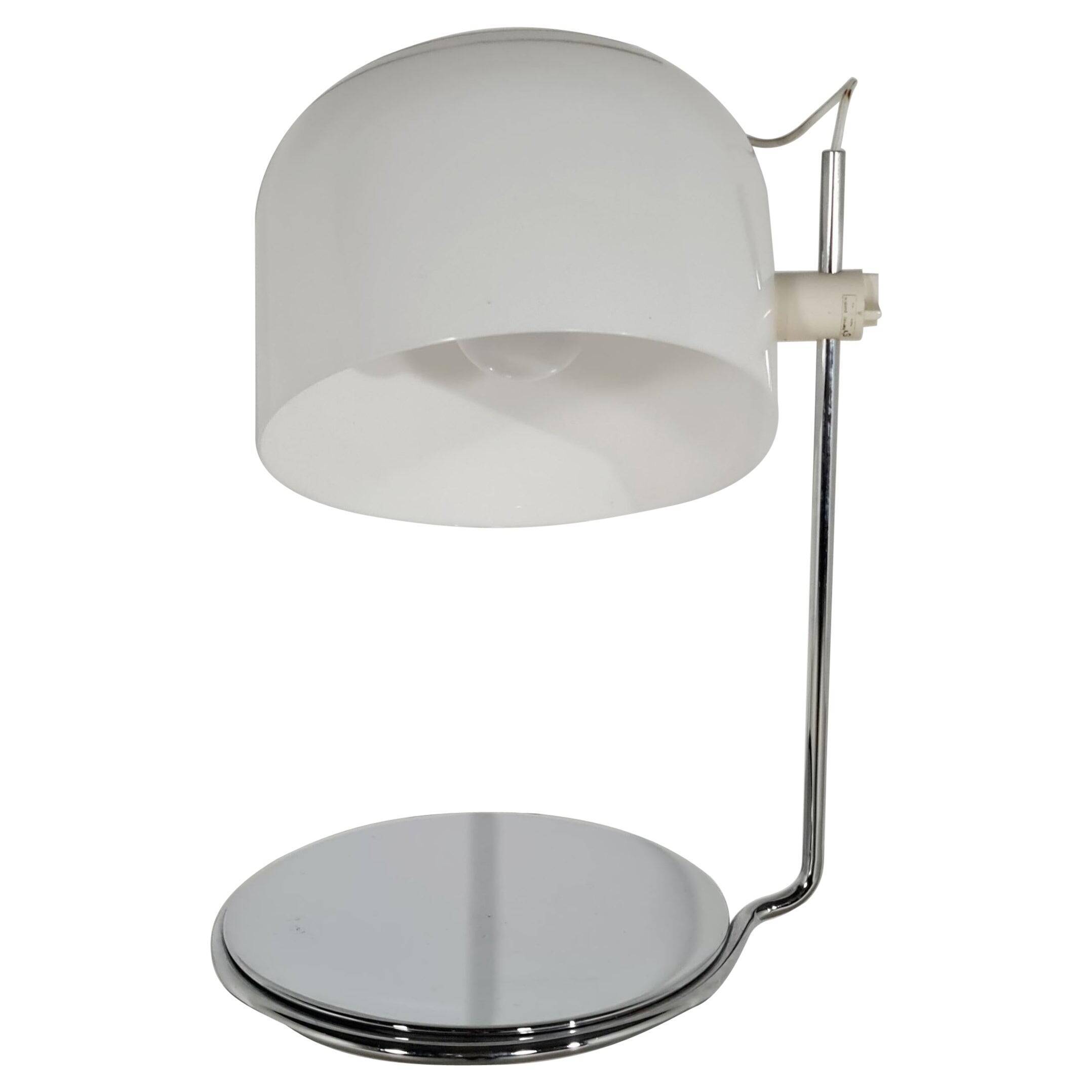 Harvey Guzzini, adjustable desk lamp in white stainless steel, 1960s