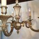 Lustre en bronze 5 bras vintage 1970