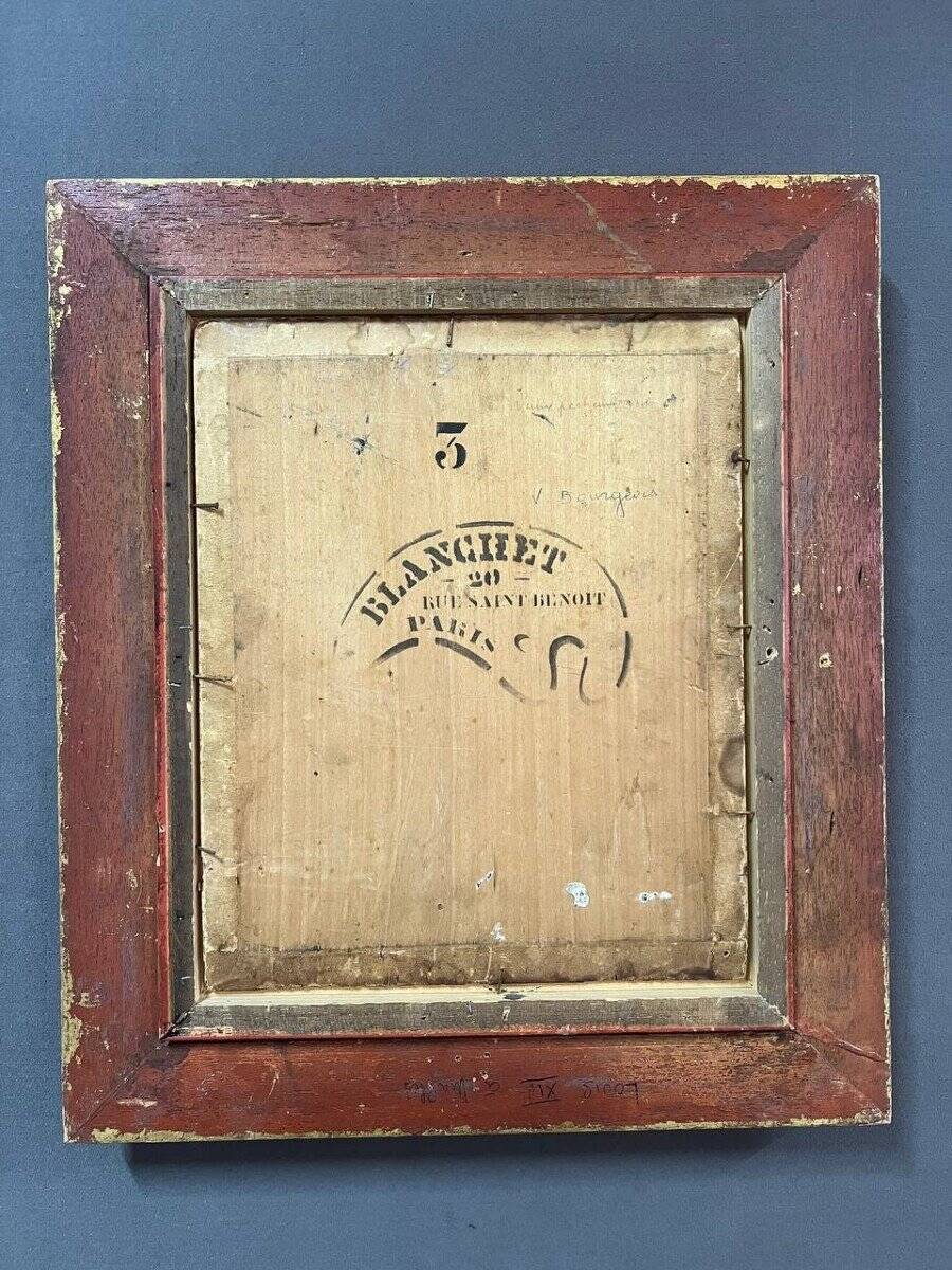 Portrait Oil on Wood, 20th Century