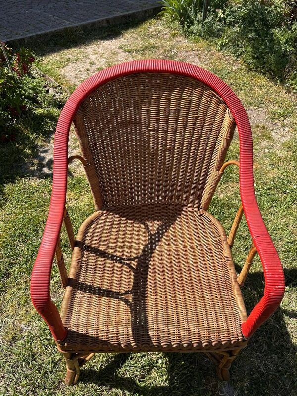 Salon de jardin en rotin vintage