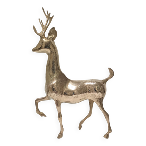 Cerf laiton massif stylisé vintage
