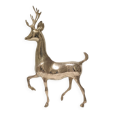 Cerf laiton massif stylisé vintage hauteur 38 cm