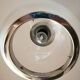 Large engraved glass globe pendant mounted on chrome steel, Art Deco.