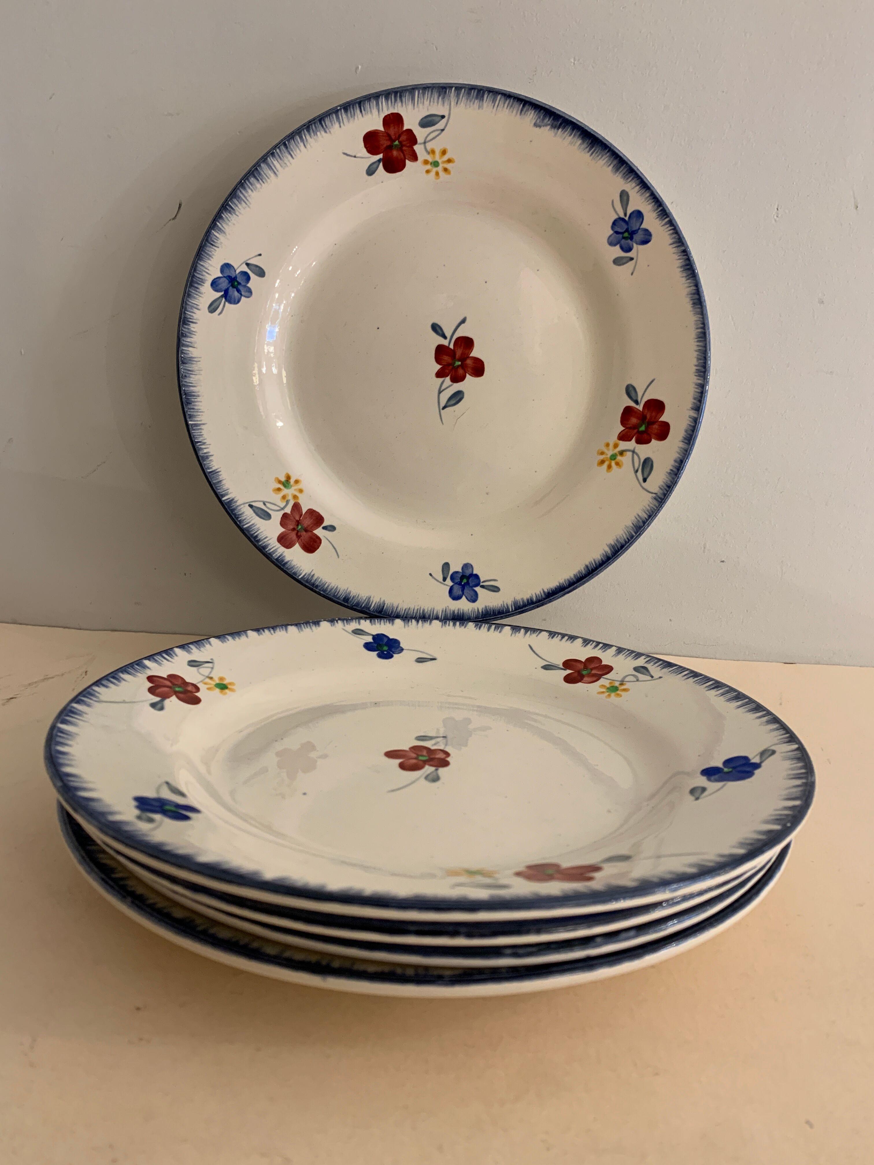 5 flat plates Mary Lou, Digoin Sarreguemines