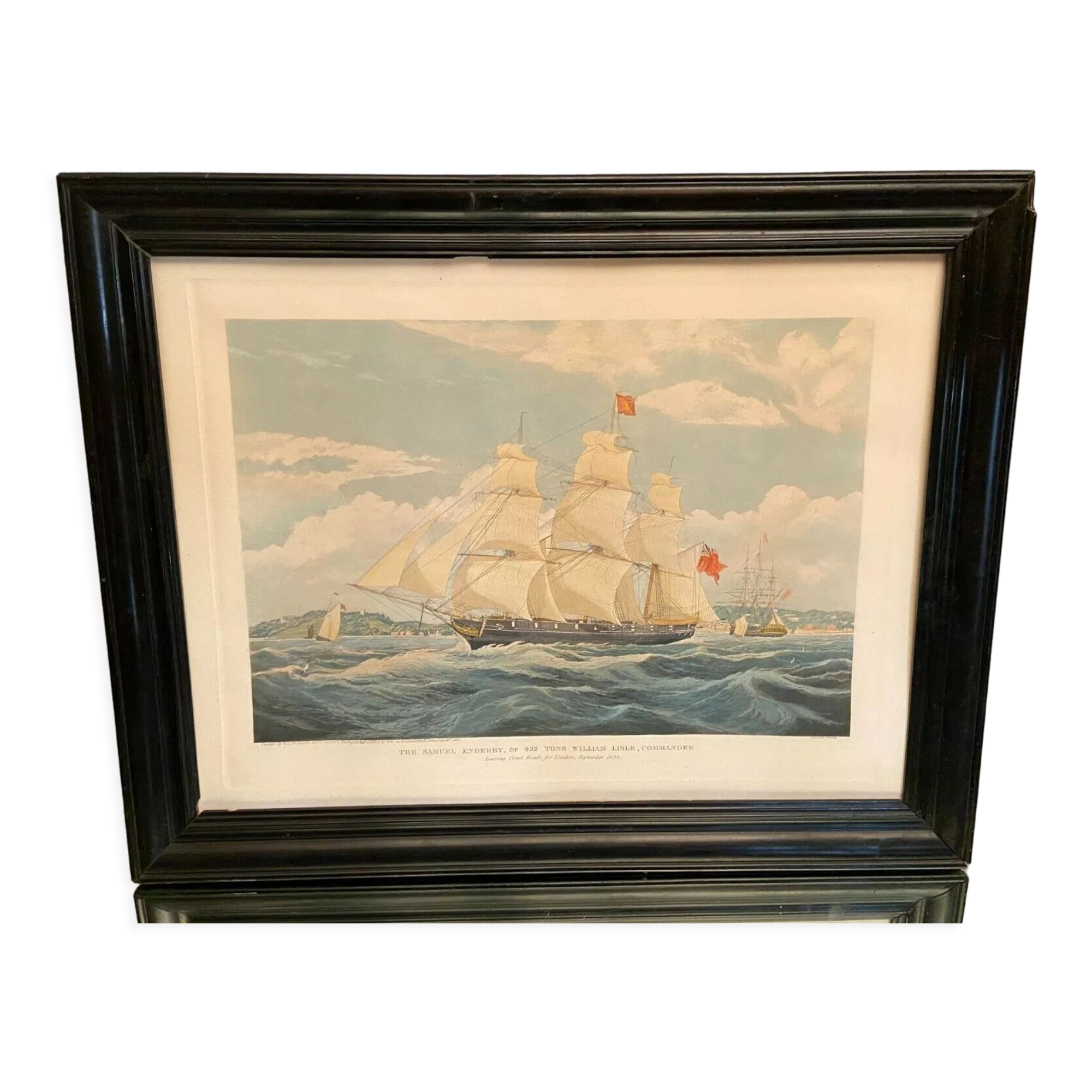 Engraving XIXth The Samuel Enderry of 422 tons William Lisle W.J. Huggins Rosenberg