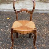 Louis Philippe solid wood and straw office chair