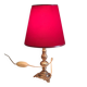 Table lamp in gilded brass and red velvet - mid 20th century.