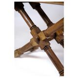 Table basse en bois foncé avec plateau en verre des années 1960