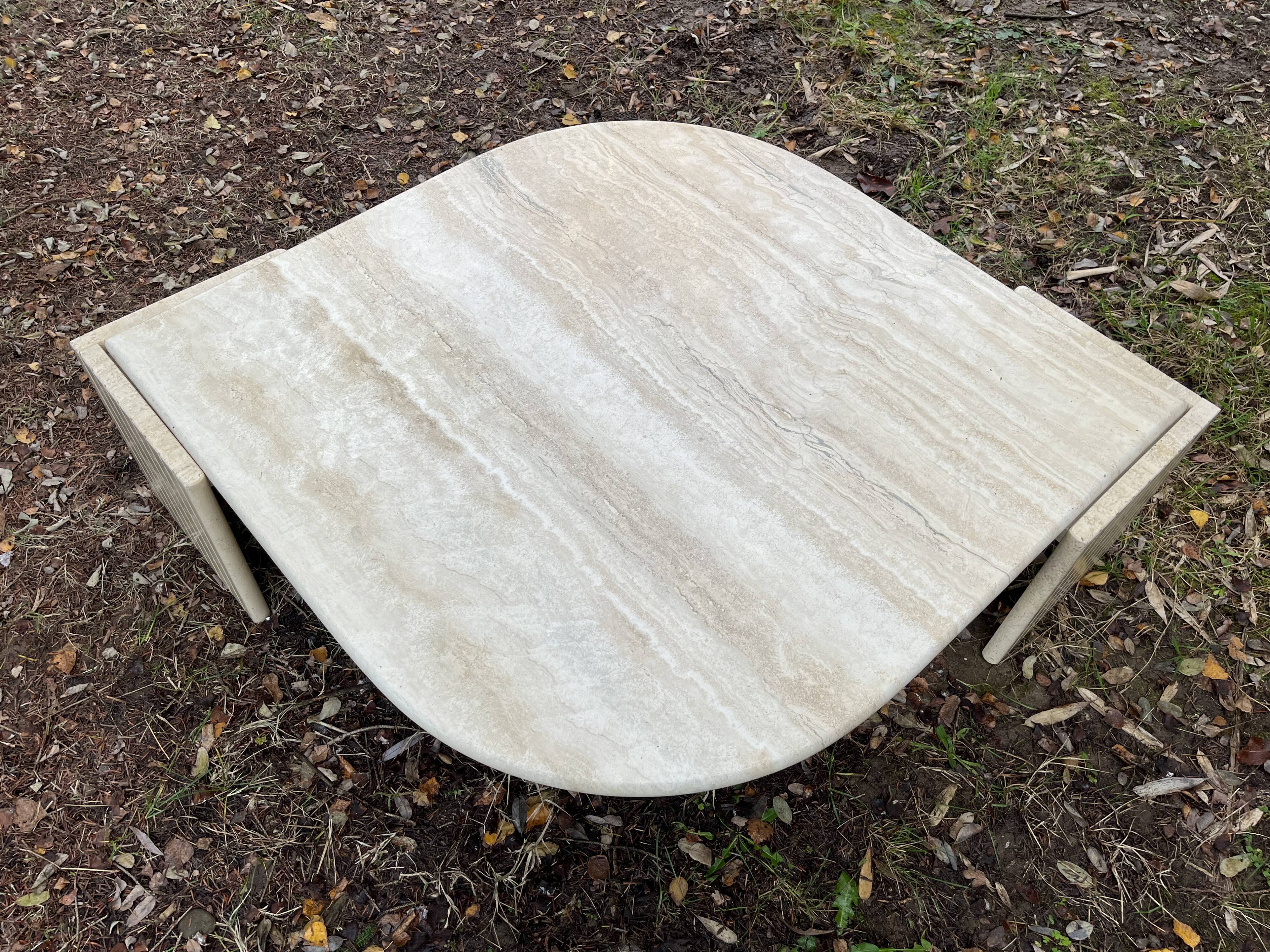 Travertine coffee table