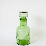 Carafe en verre bullé vert 1970