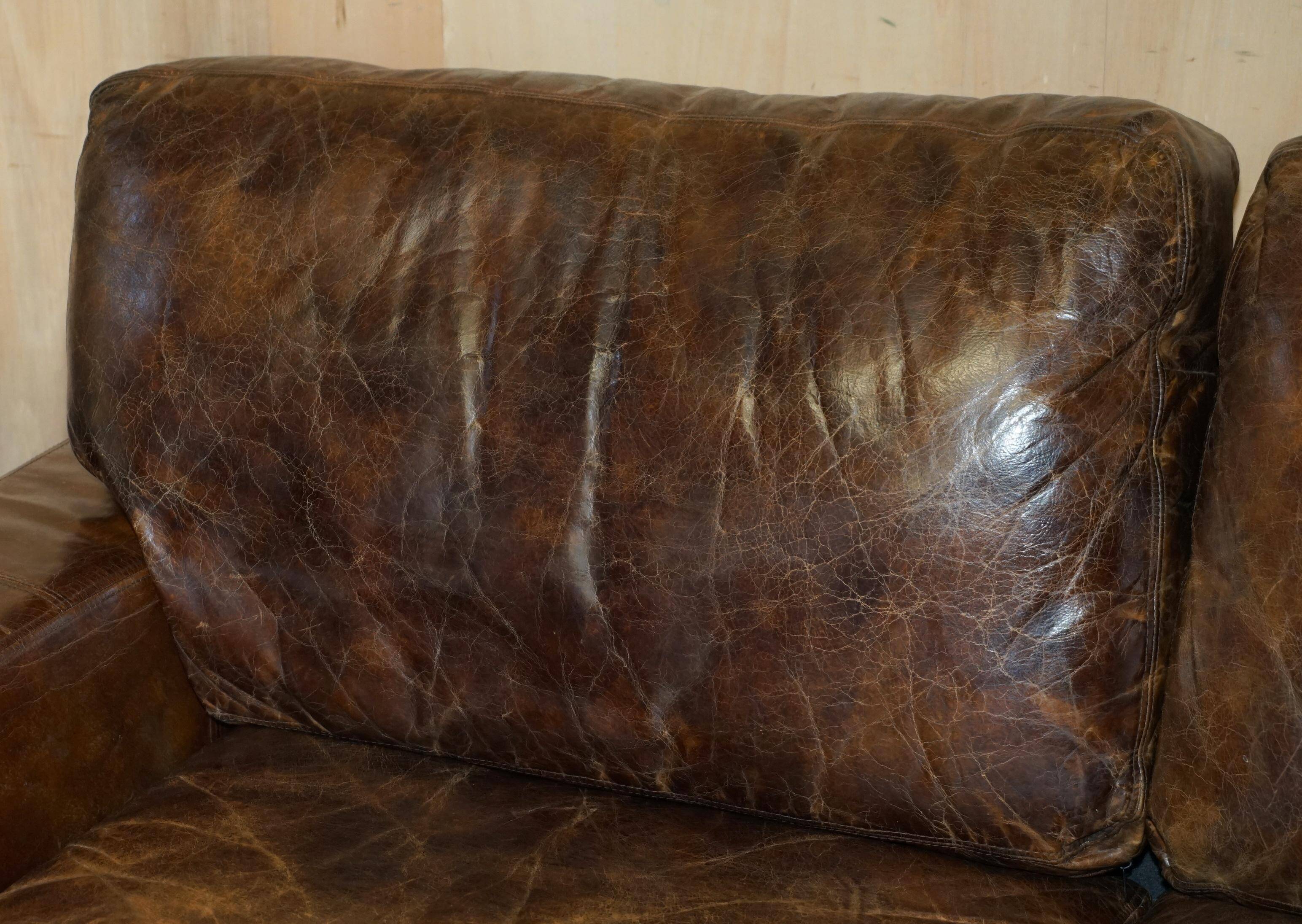 Halo Soho Heritage Leather Biker Sofa by Timothy Oulton