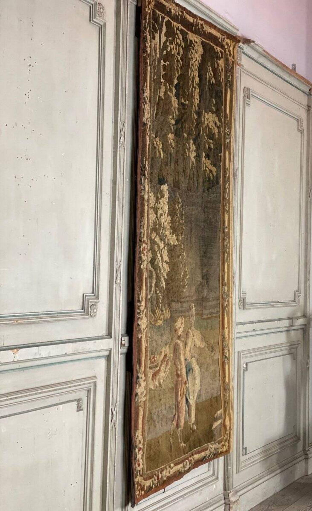 Wool and silk tapestry, door hanging, 18th century