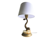 Patinated bronze lamp and marble in Hollywood Regency Style