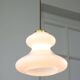 Mid-century italian green glass & brass pendant lamp