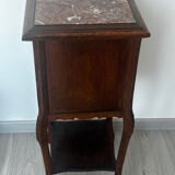 Nightstand / side table in wood and marble, late 19th century.