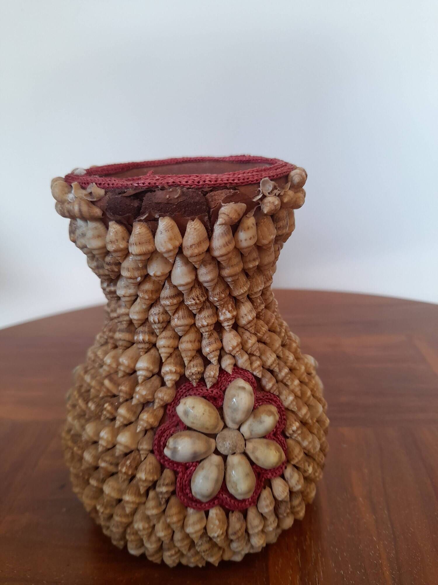 Vintage shell vase