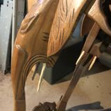 Guéridon sculpté à tête d éléphants