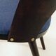 6 chaises de salle à manger vintage en chêne massif et en laine bleue