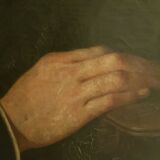Oil on canvas noble portrait frame mounted key