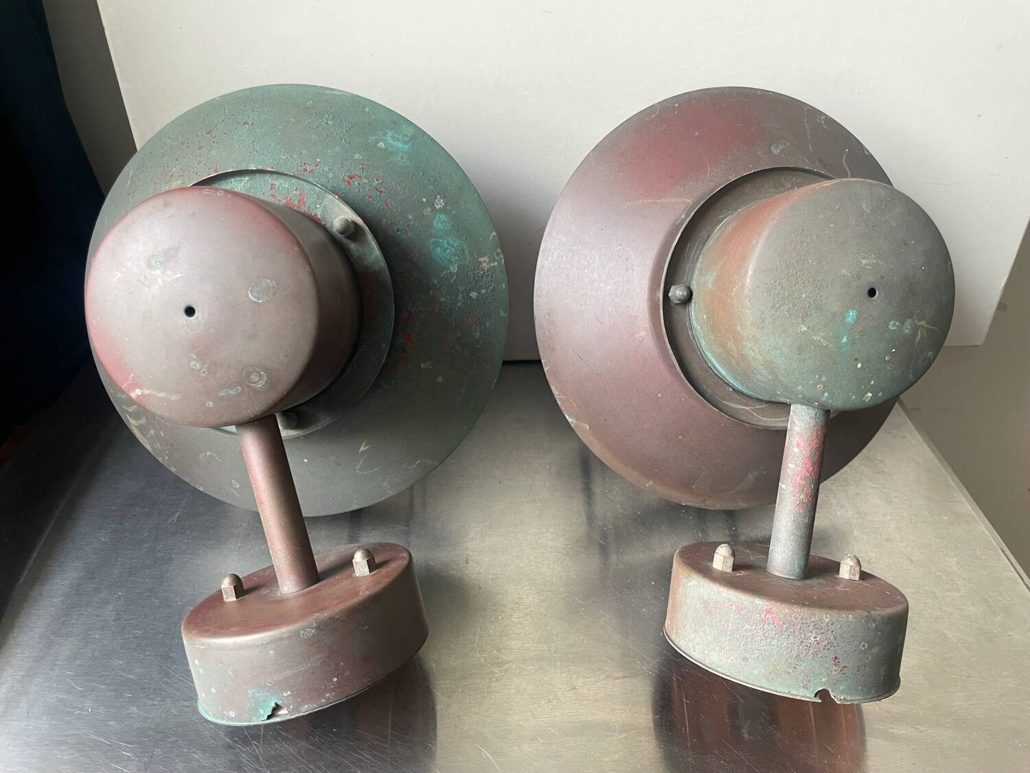 Pair of Classic Danish Vintage Outdoor Wall Lamps in  Copper