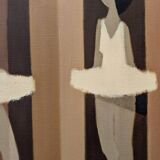 Mid-Century Modern Swedish "Modernist Ballerinas" Vintage Figurative Oil Painting by Fabian Lundqvis