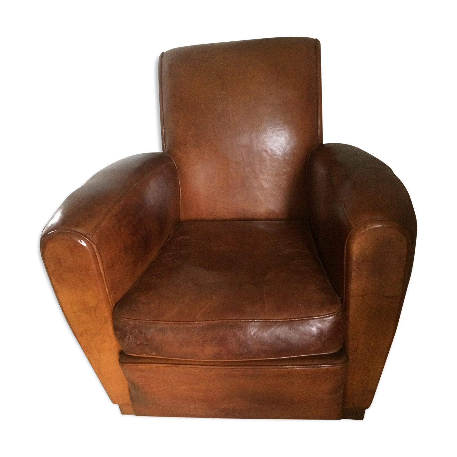 Leather club armchair