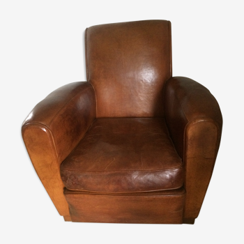 Leather club armchair