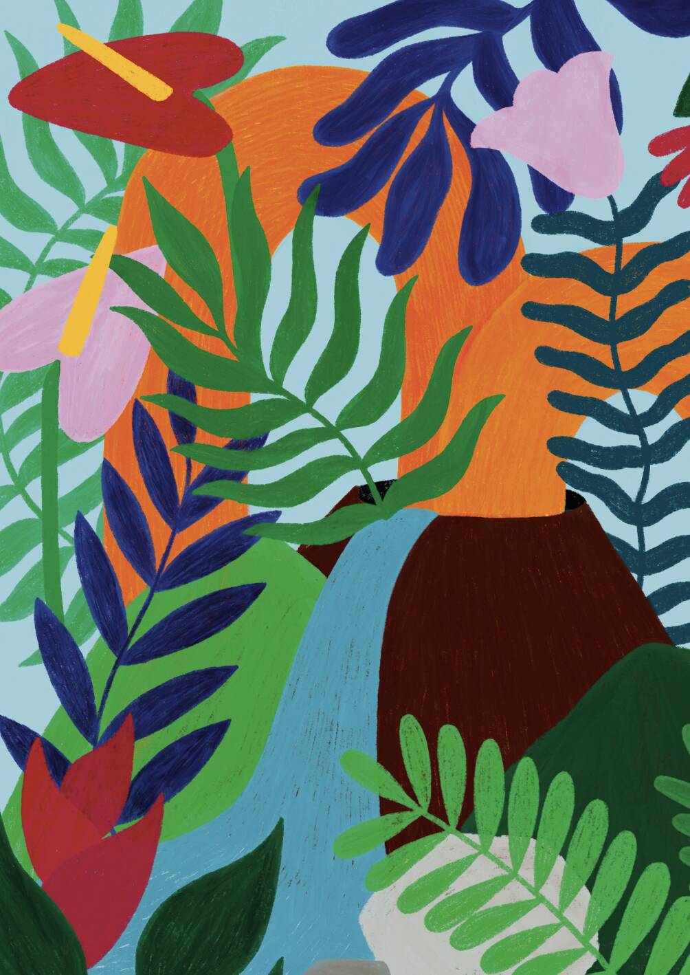 Bourbon island - a4 illustration