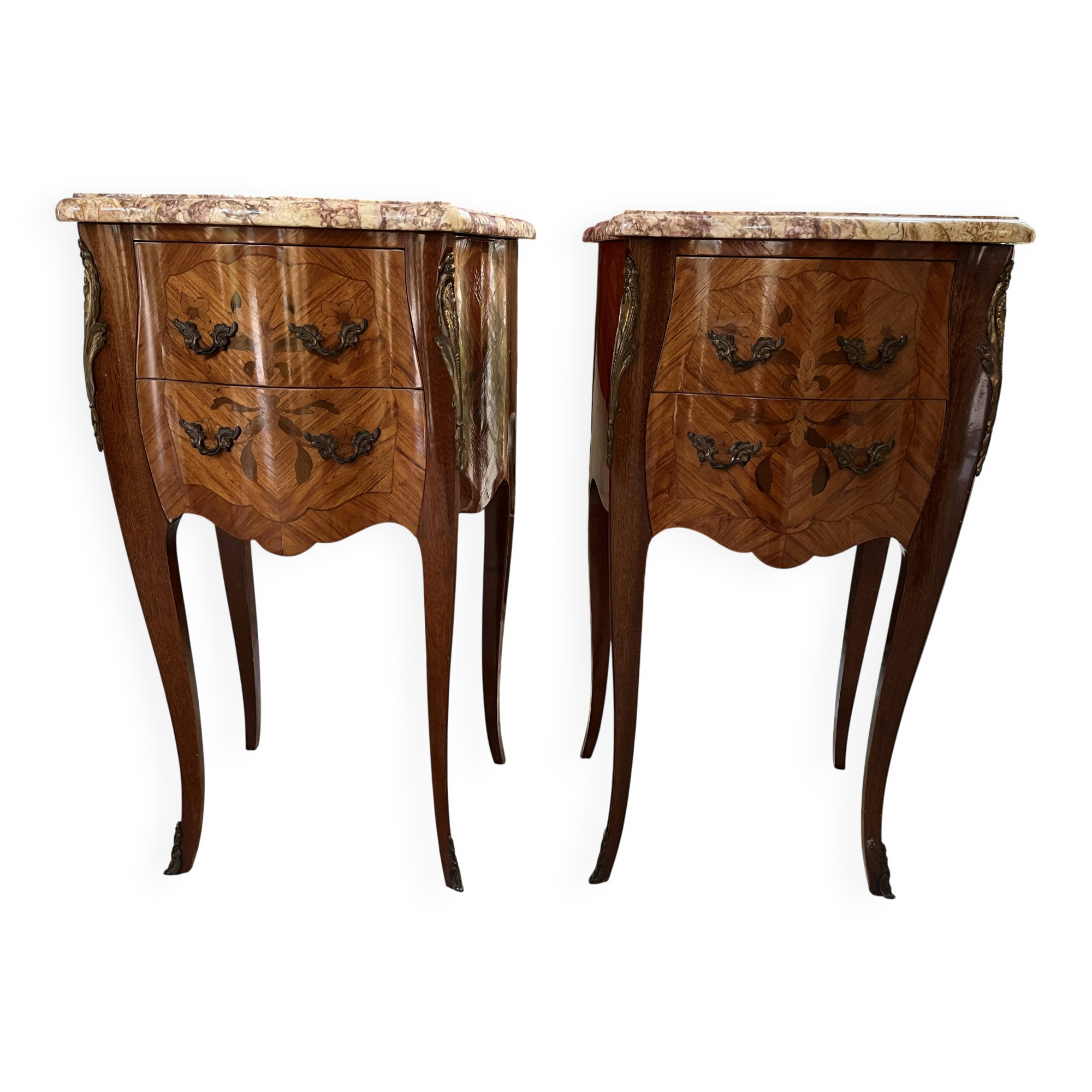 Bedside table in marquetry