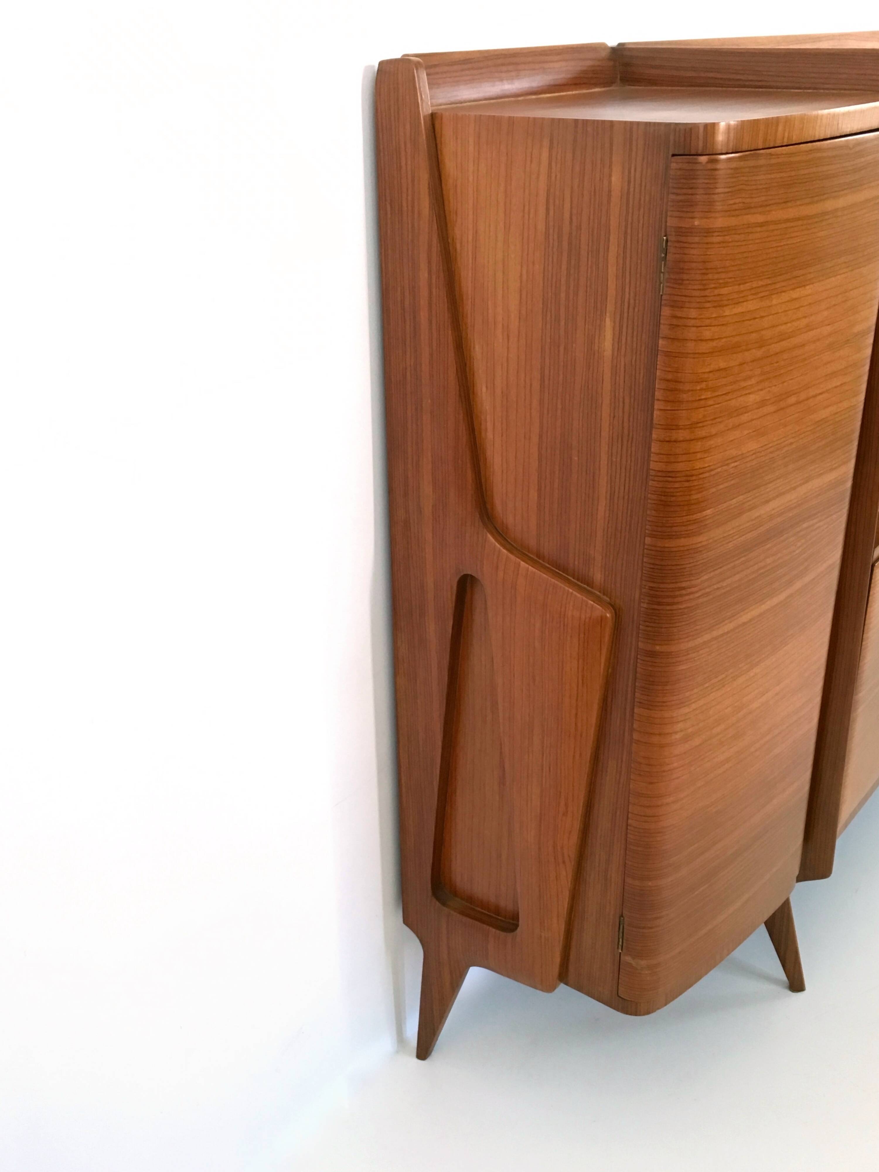 Monumental Wooden Cabinet with Parchment Panels by Gio Ponti, Italy