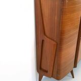 Monumental Wooden Cabinet with Parchment Panels by Gio Ponti, Italy