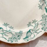 Lot de 6 Assiettes Plates Anciennes Terre de Fer "Lilas" Longchamp XIXe