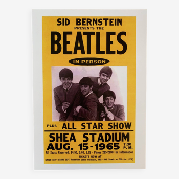 Affiche de Concert Rock The BEATLES AU SHEA STADIUM de NEW YORK 1965