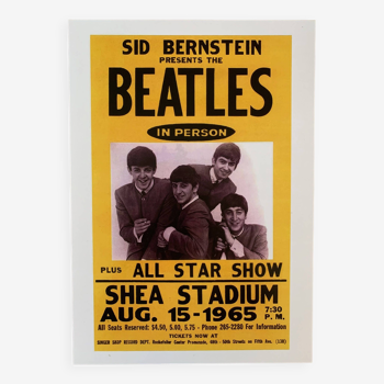 Rock Concert Poster The BEATLES AT SHEA STADIUM, NEW YORK 1965