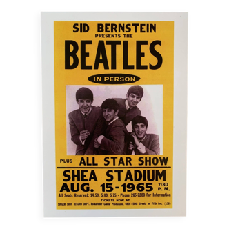 Rock Concert Poster The BEATLES AT SHEA STADIUM, NEW YORK 1965