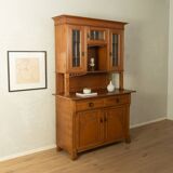 Two-piece buffet from the 1910s in Art Nouveau style, beech wood