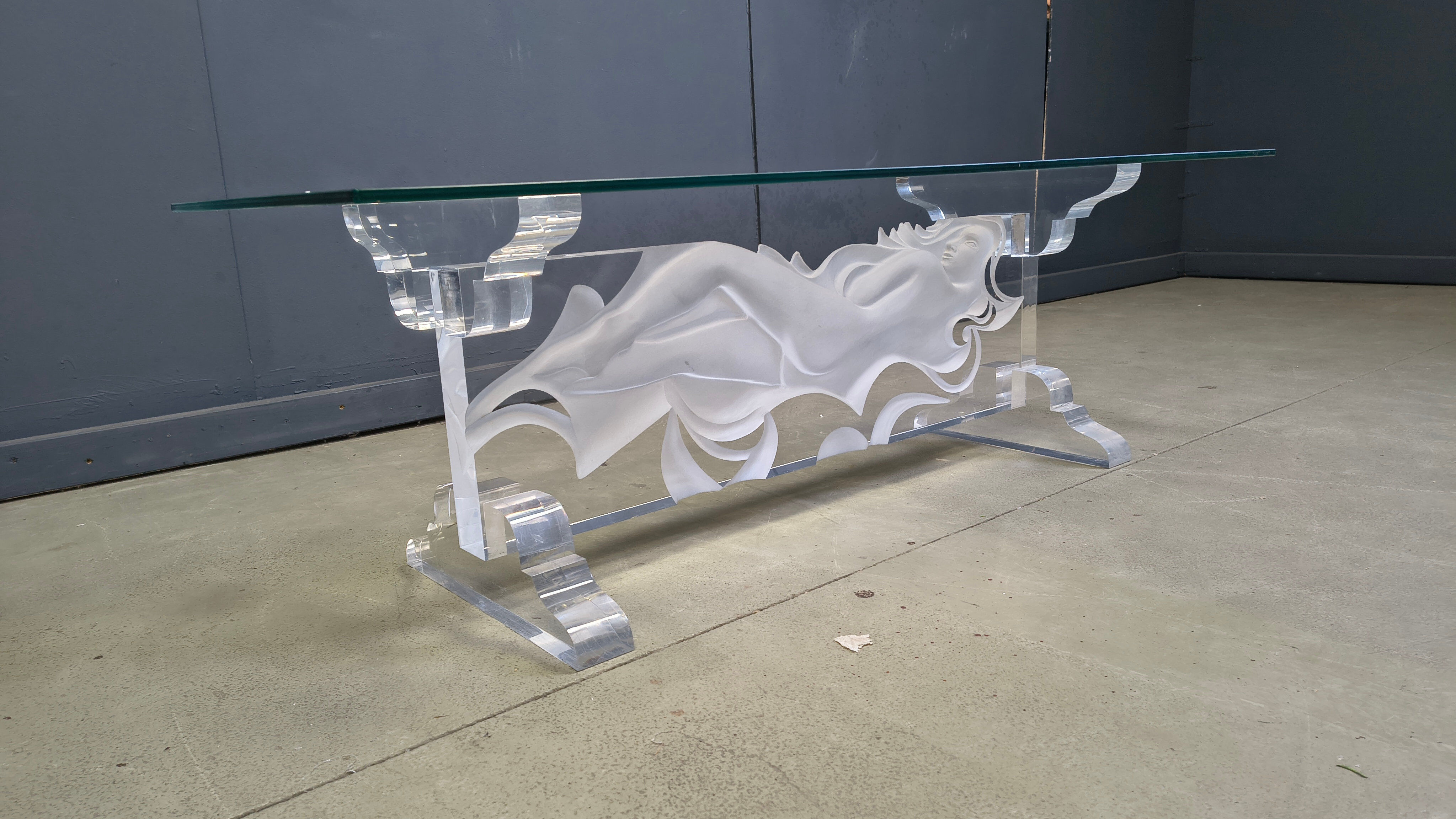 Acrylic coffee table by Fabian Art, 1980s