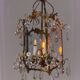 Louis XV style lantern in bronze with drop-shaped pendants, around 1900.
