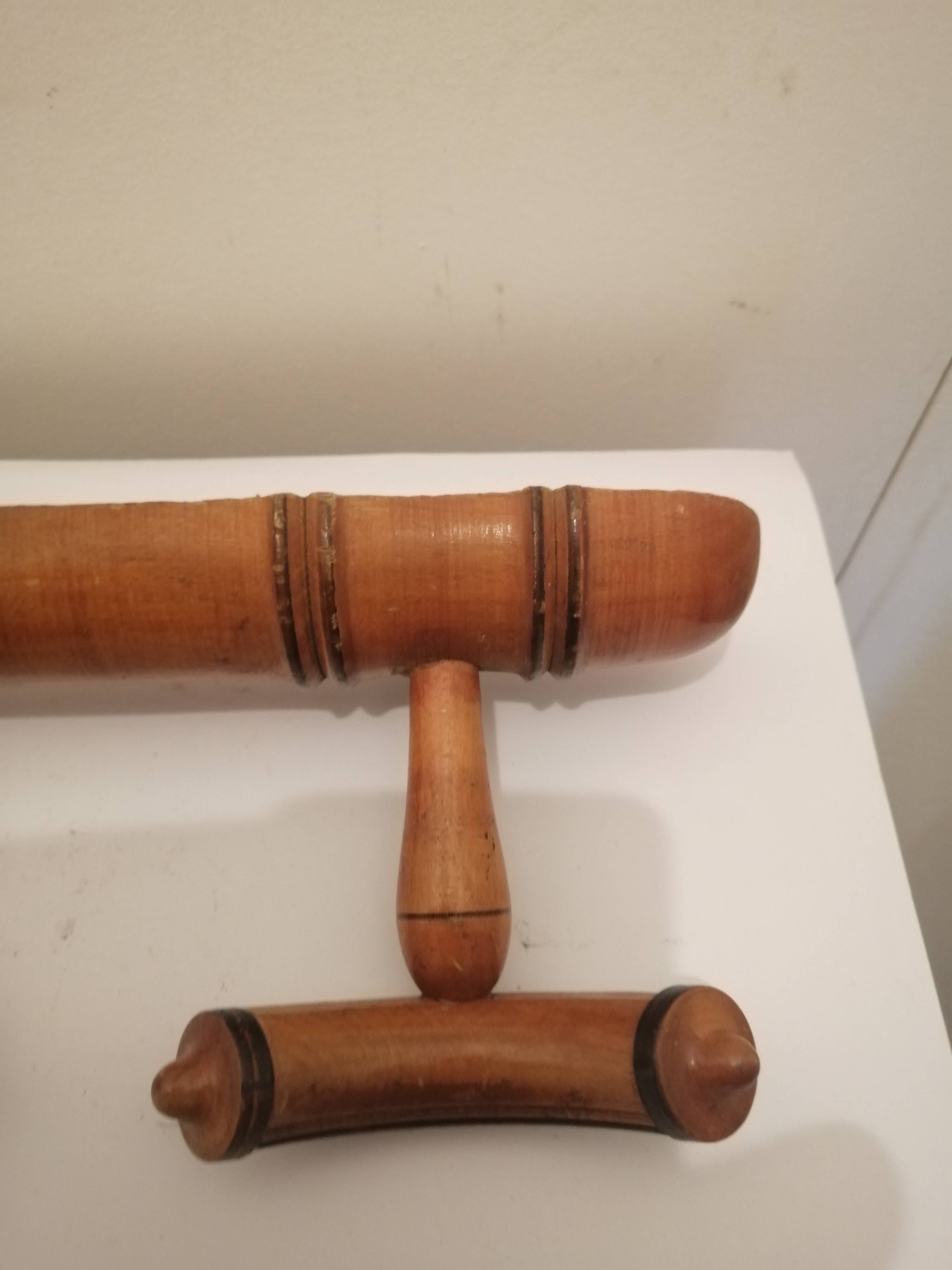 Varnished bamboo coat rack