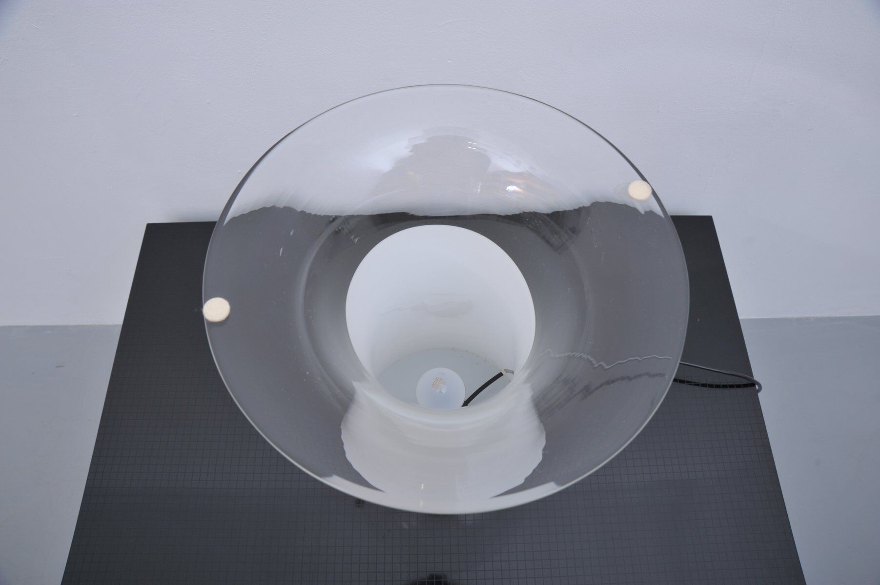 Lampe de table champignon en verre de Murano, attribuée à Vistosi, années 1970.