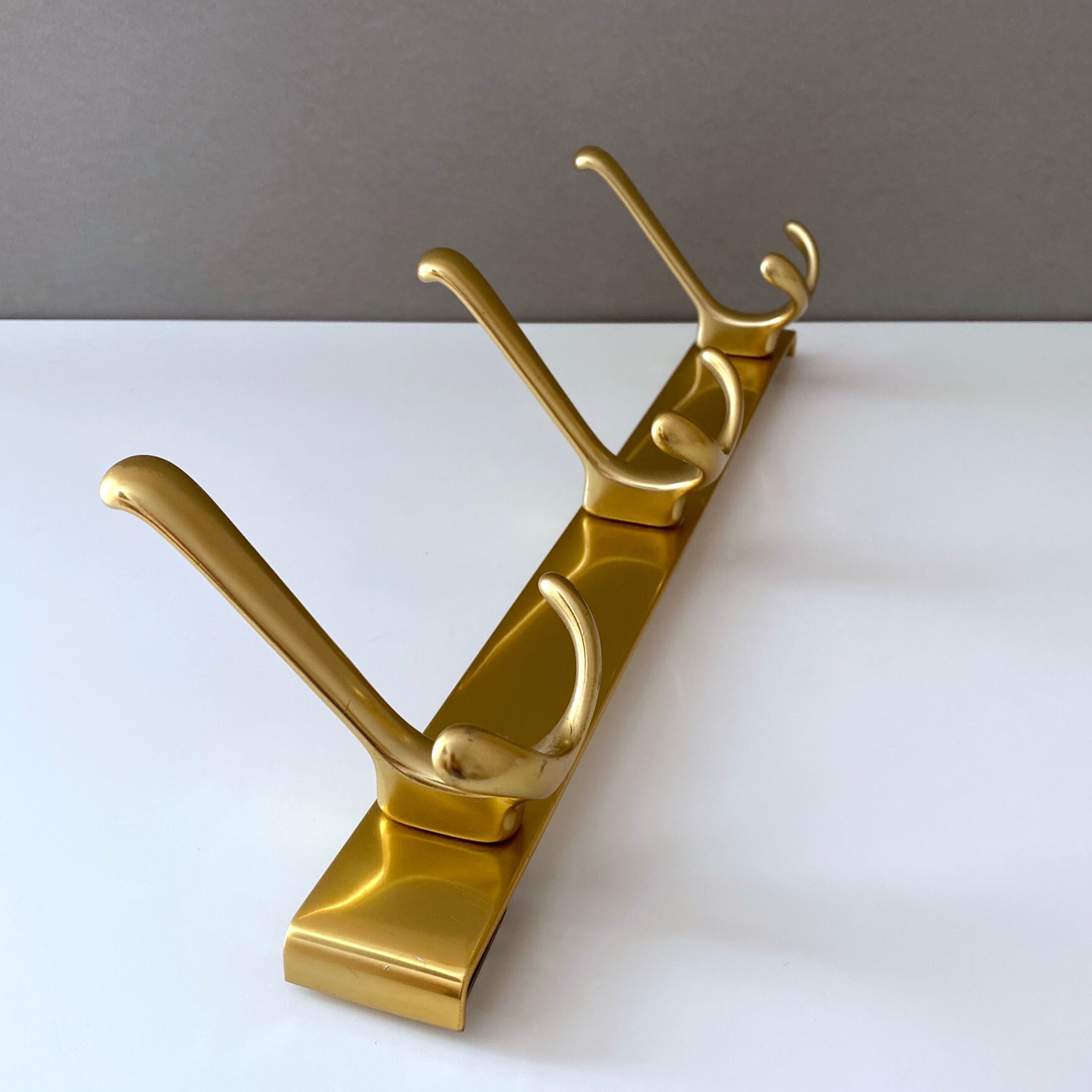Vintage brass coat rack