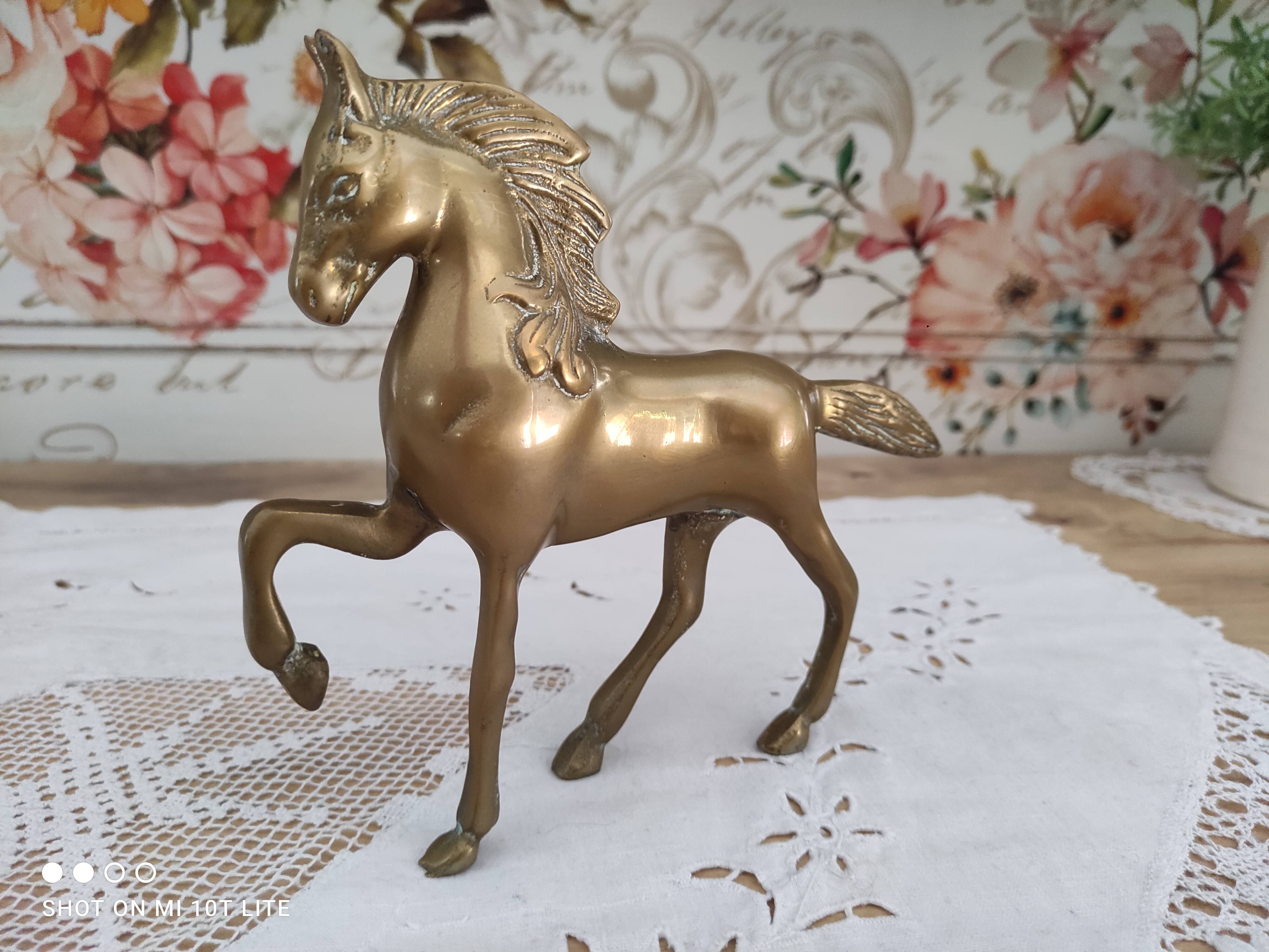 Vintage brass horse