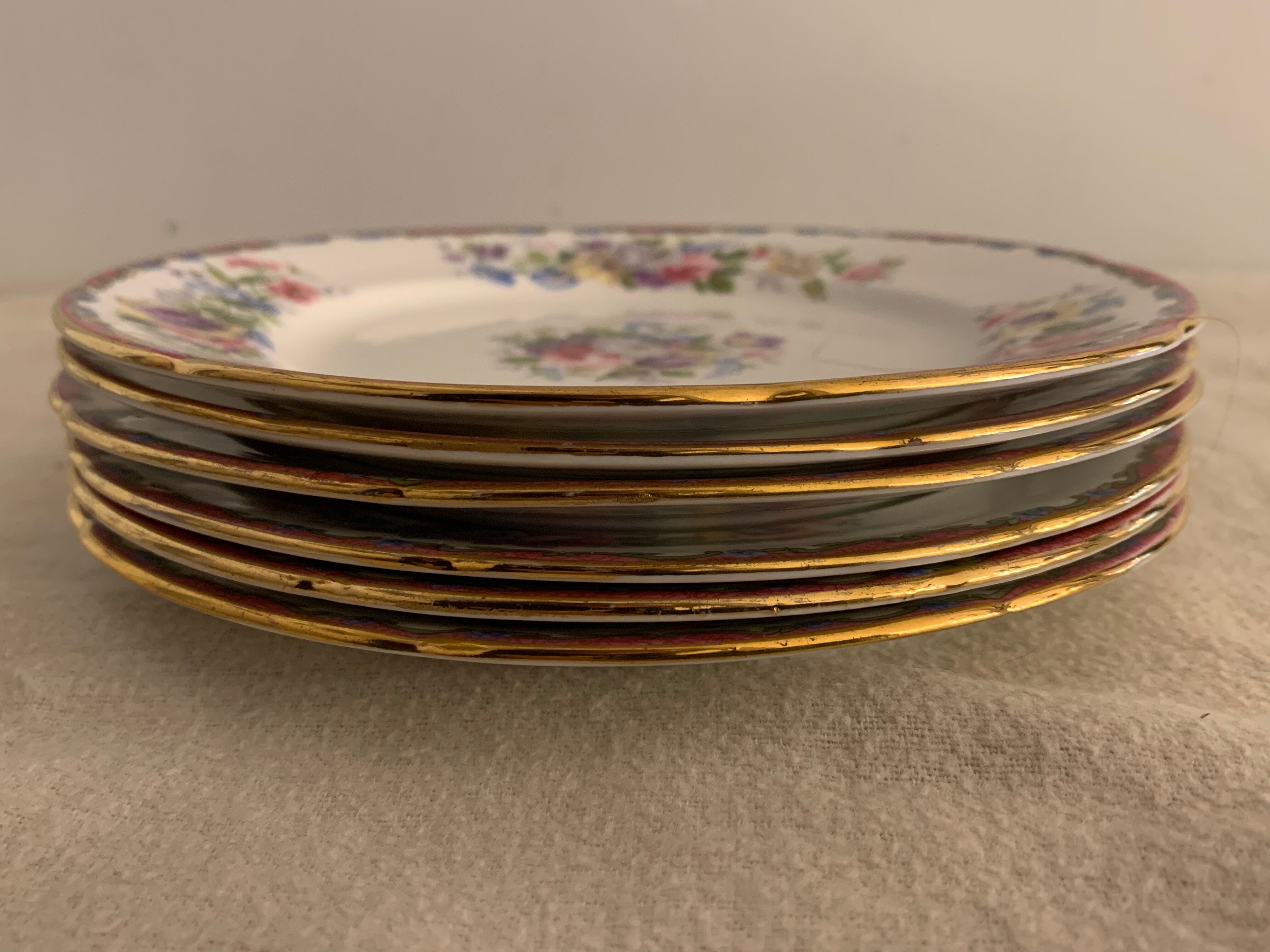 English dessert service 6 plates and 1 Grafton Royal dish