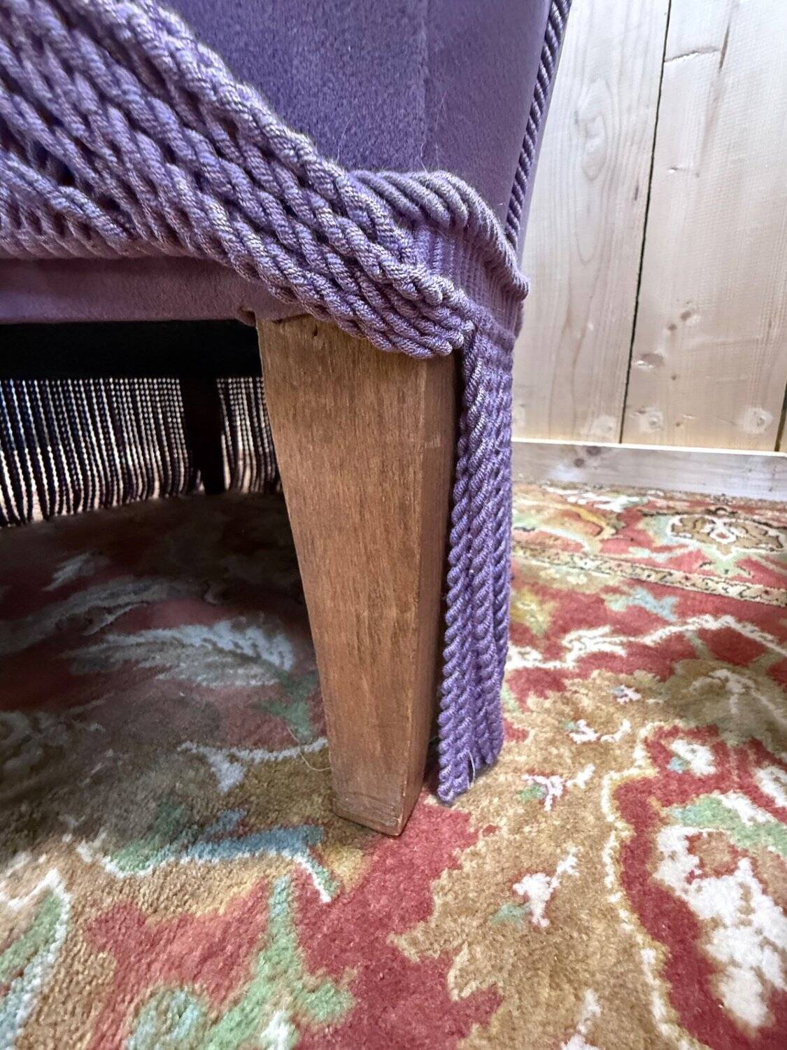 Pair of toad armchairs – Napoleon III style – Purple velvet – 19th century