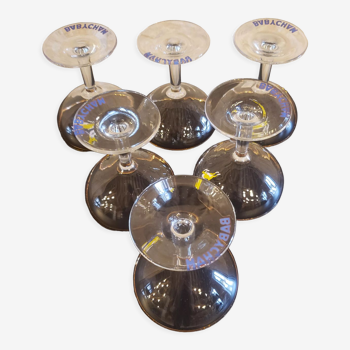 6 verres coupes Babycham vintage 1960