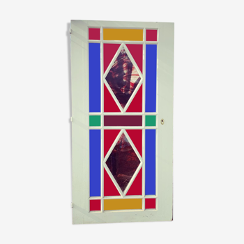 Colorful stained glass door