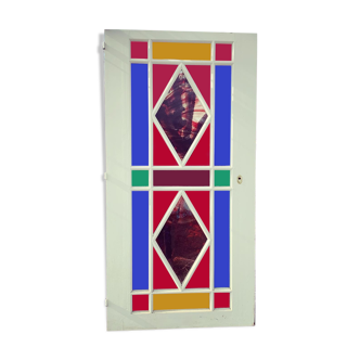 Colorful stained glass door